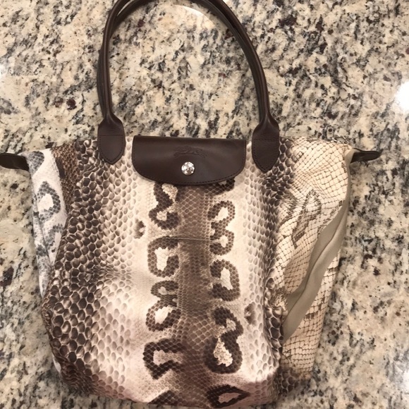 longchamp snake print bag